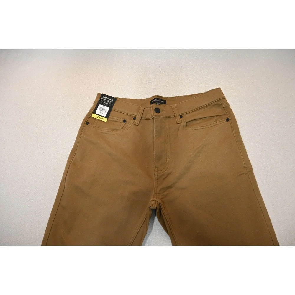 Banana Republic 5 Pocket Pant Mens 32x30 Tan Otter Straight Leg Chino New